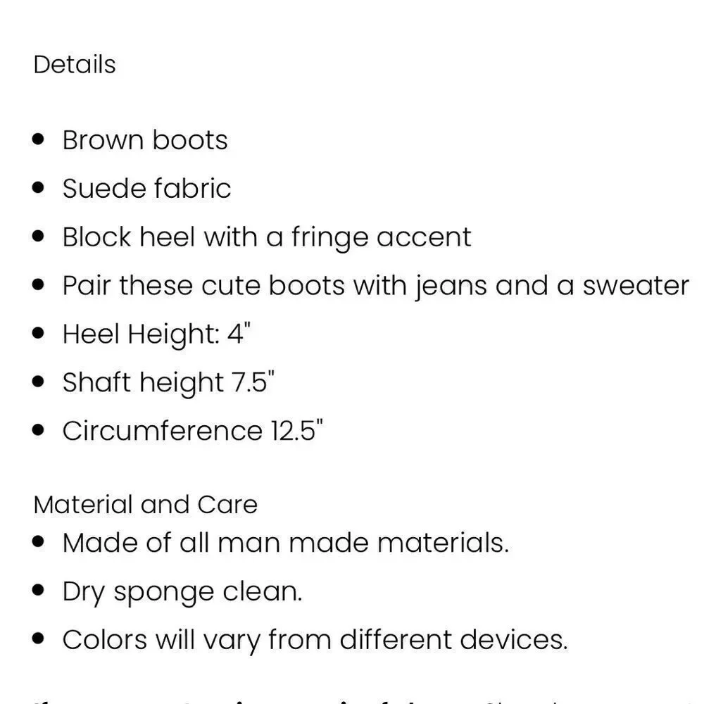 NEW! Brown fringe booties. Sz 7 - Picture 7 of 7